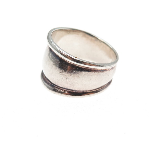 SIDNEY EVAN 925 Sterling Silver Vintage Modernist Oxidized Ring Size 7 - Picture 4 of 8